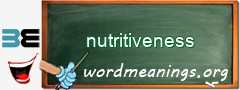 WordMeaning blackboard for nutritiveness